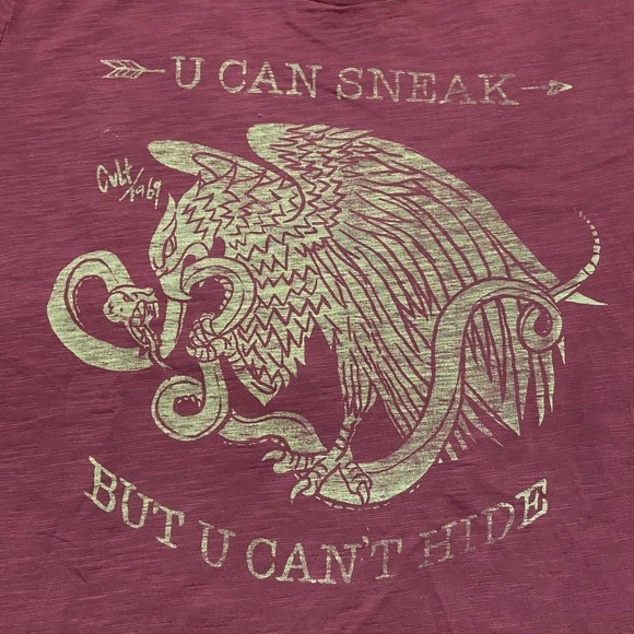 Cult Of Individuality Maroon Gold Soft Cotton Graphic Tee Men's Size 3XL - Picture 4 of 9